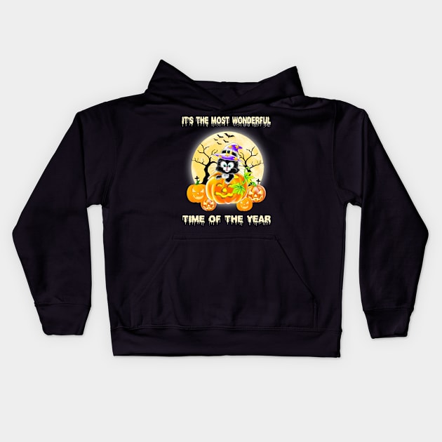 It’s The Most Wonderful Time Of The Year Cat Witch Hat Kids Hoodie by binnacleenta